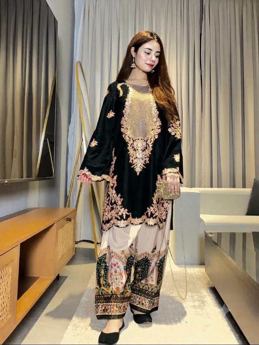 Dhanak embroidered luxury unstitched 2pc suit